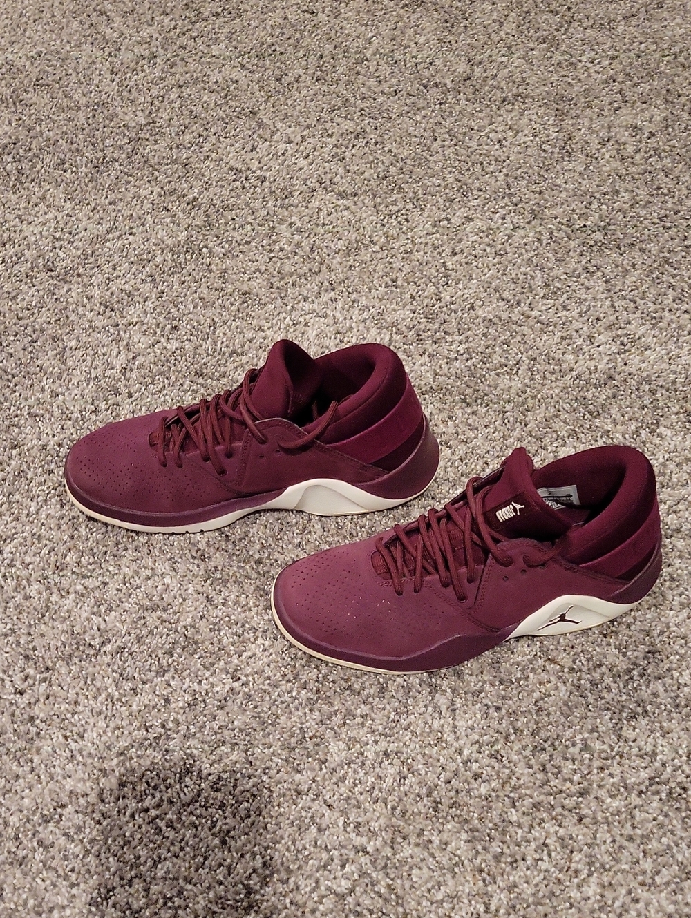 Jordan Youth Athletic Shoes - Burgundy and White, Size 6Y